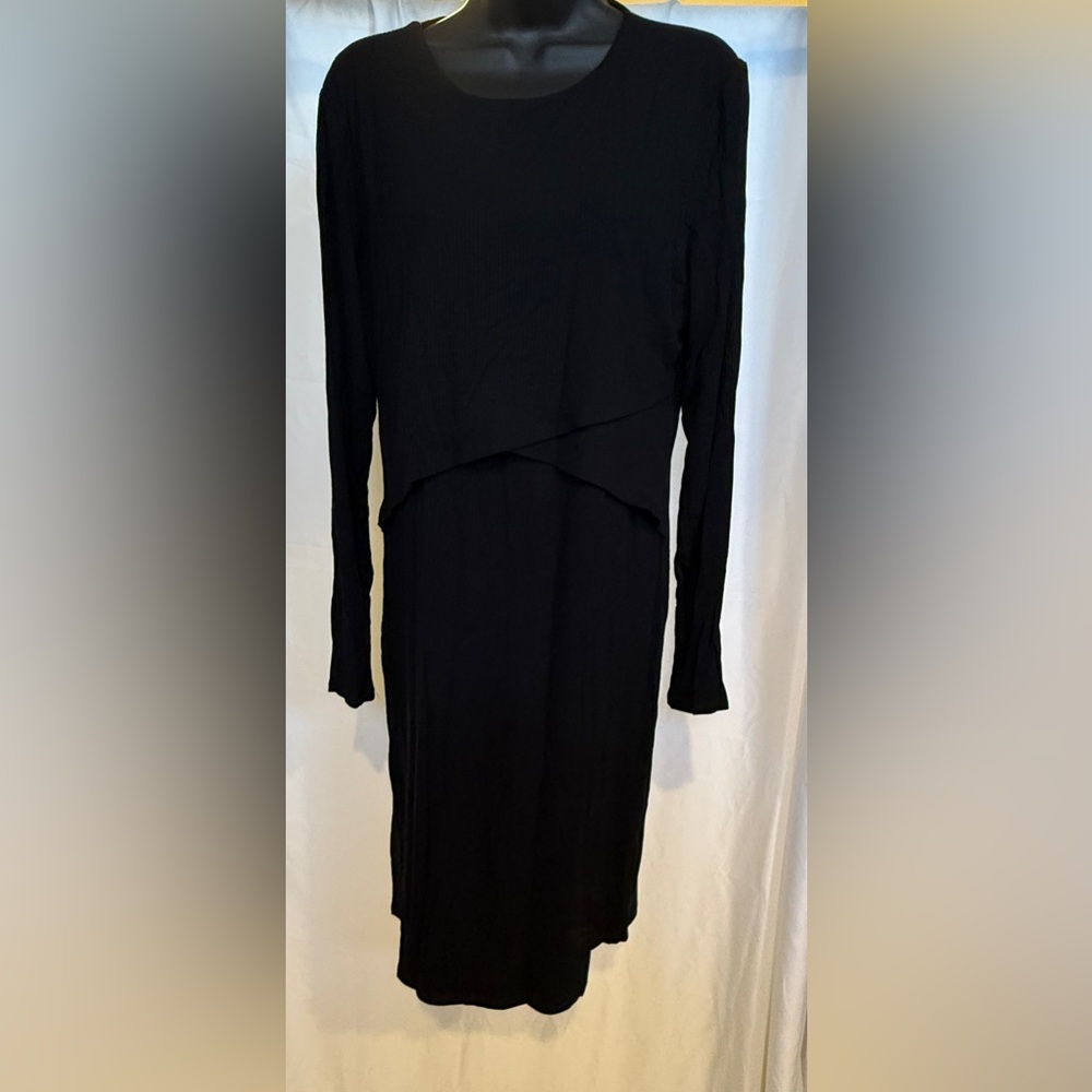 H&M Black Sheath Long Sleeve Cocktail Dress